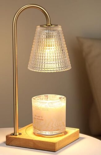 Candle Warmer Lamp with Timer-Dimmable Candle Warmer,Christmas Birthday Gifts for Women,House Warming Gifts New Home Bedroom Decor,Wax Warmer for Scented Wax Jar Candles with Unique Dotted Lampshade